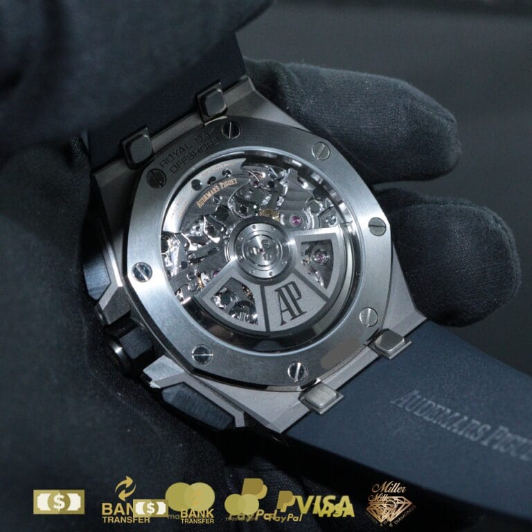 Bracelet Cuir Alligator Noir Pour Audemars Piguet Royal Oak Offshore - Largeur 28/18mm, Boucle, Neuf Sans étiquette